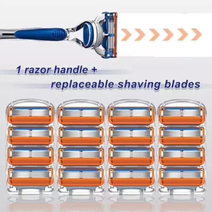 เครื่องโกนหนวดผู้ชายแบบแมนนวลคลาสสิก ใบมีดโกน 5 ชั้น ใช้ได้กับ Fusion 5 Proglide