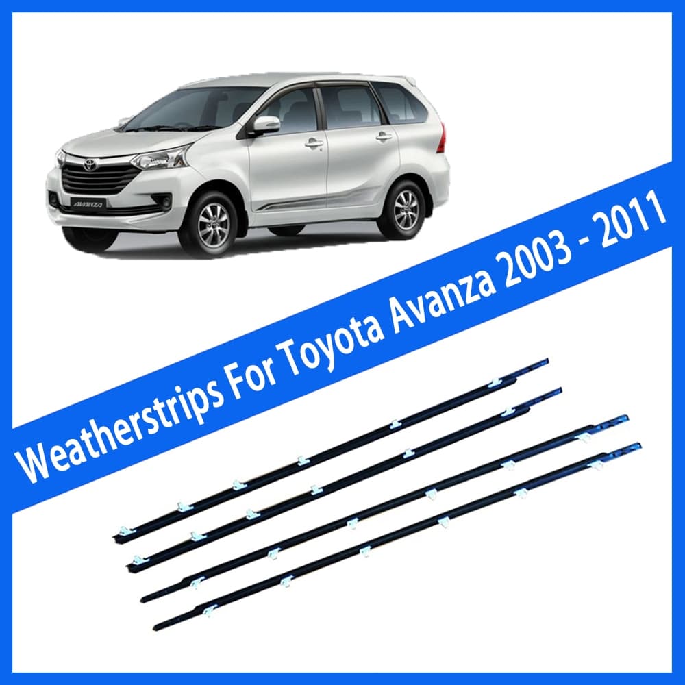 4pcs คิ้วรีดน้ำประตู AVANZA อแวนซ่า 2004-2011 ยางรีดนำ้ขอบกระจก ยางรีดน้ำ ยางรีดน้ำนอก weatherstrip  4เส้น คิ้วรีดน้ำประตู AVANZA