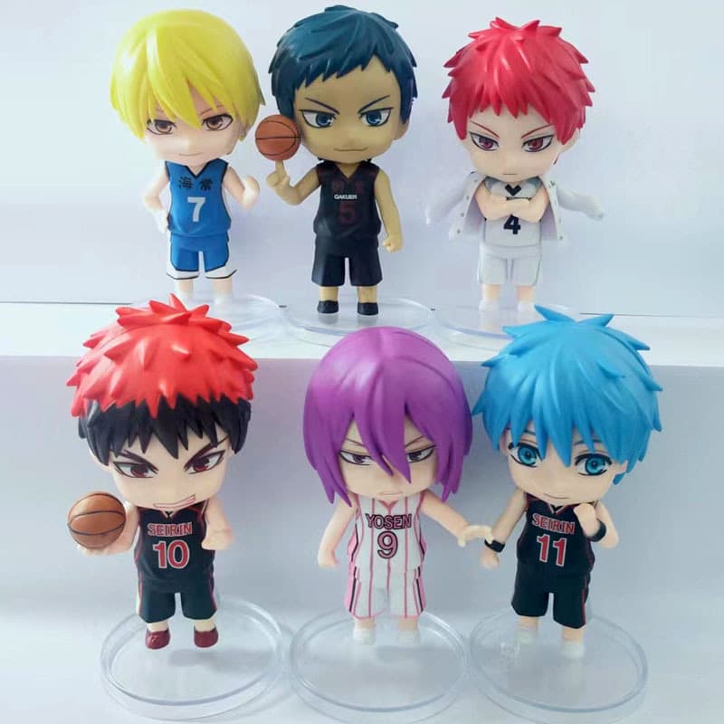 6 ชิ้น 10 ซม.การ์ตูน Kurokos บาสเกตบอล Tetsuya Kagami Miniature Action Figures ของเล่นเค้กรถภายในเดสก์ท็อปเครื่องประดับอุปกรณ์เสริม
