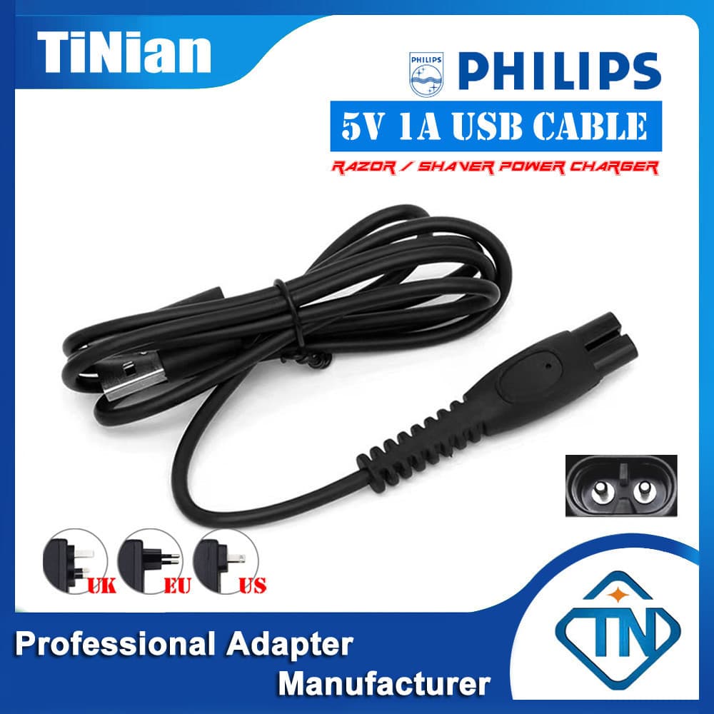 5V 1A สาย USB Power Charger สําหรับ Philips BT3233 MG7904 QP1424 QP2724 S5880 S5887 S7886 S7887 เครื่องโกนหนวดมีดโกนอะแดปเตอร์ AC
