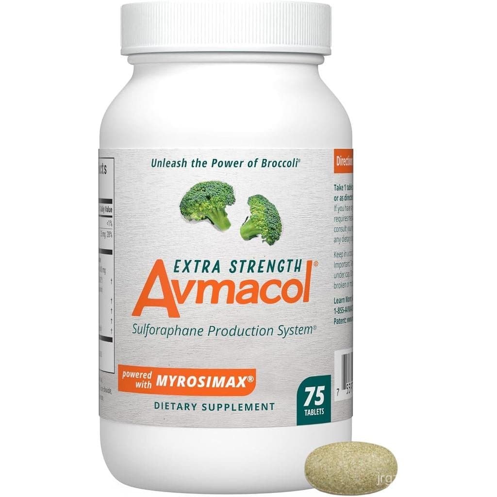 Nutramax Laboratories Avmacol Extra Strength #1 การวิจัยแบรนด์ Sullforphane-Producing สําหรับการล้างพิษด้วย Glucorphanin และสารวัตรย์ในฤทธิ์ สุขภาพภูมิคุ้มกัน ผู้ใหญ่ และ Childre