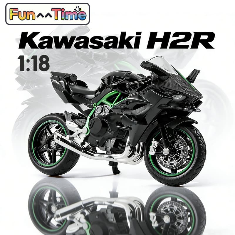 COD คาวาซากิ รุ่น KAWASAKI H2R 1:18 นางแบบ ของเล่นนางแบบ รถจักรยานยนต์หุ่นอัลลอย