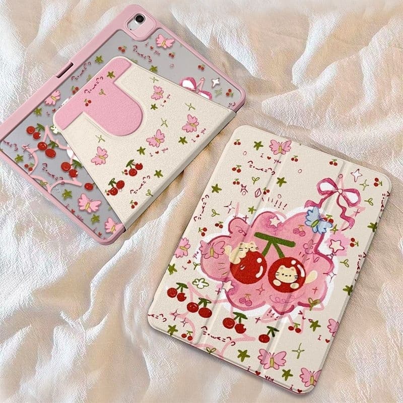 💫พร้อมส่ง💫เคสไอแพด หมุนได้ 360° ลายแมวเชอรี่ พับ 3 ทบ มีช่องเสียบปากกา Gen11 Gen10 AIr7 Air6pro11