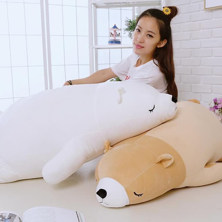 🍭  💞💕💕Hot sale💞💕💕MINISO หมีขั้วโลกญี่ปุ่นของเล่นตุ๊กตาพิพิธภัณฑ์สัตว์น้ำหมีขาวน้อยผ้าฝ้ายน่