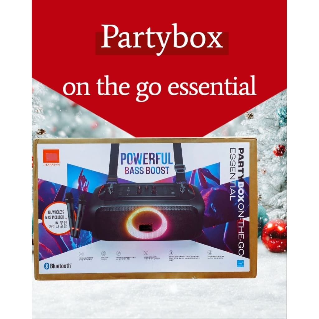 ลำโพง Partybox on the go essential พร้อมไมค์ ไร้สาย 2 ตัว สินค้ามือ1 ศูนย์ไทย รับประกัน 1 ปี พร้อมส่ง